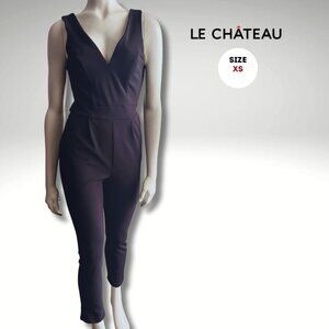Le Château Black V-Neck Jumpsuit | XS | Sleeveless | Dressy